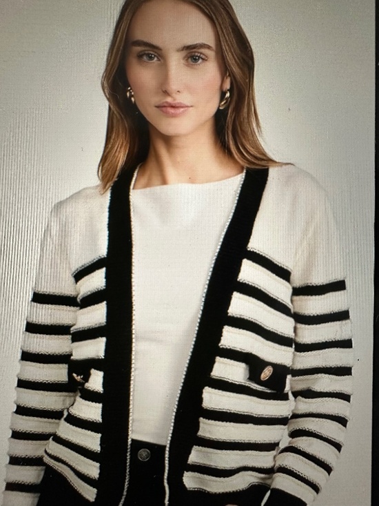 J. Crew Sweaters - J Crew Blue and white Cardigan.